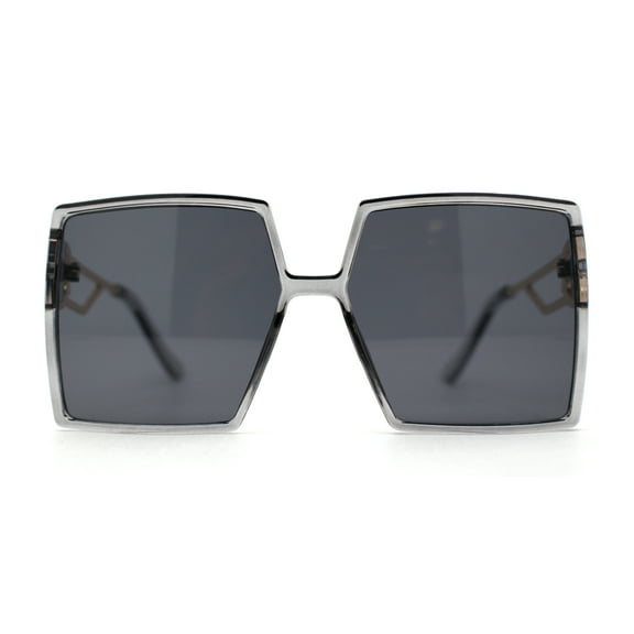 Womens Squared Thin Plastic Butterfly 90s Fashion Sunglasses Slate Black