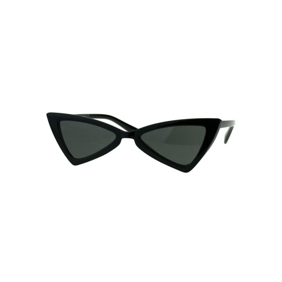 Womens Squared Triangle Cat Eye Bat Goth Sunglasses All Black