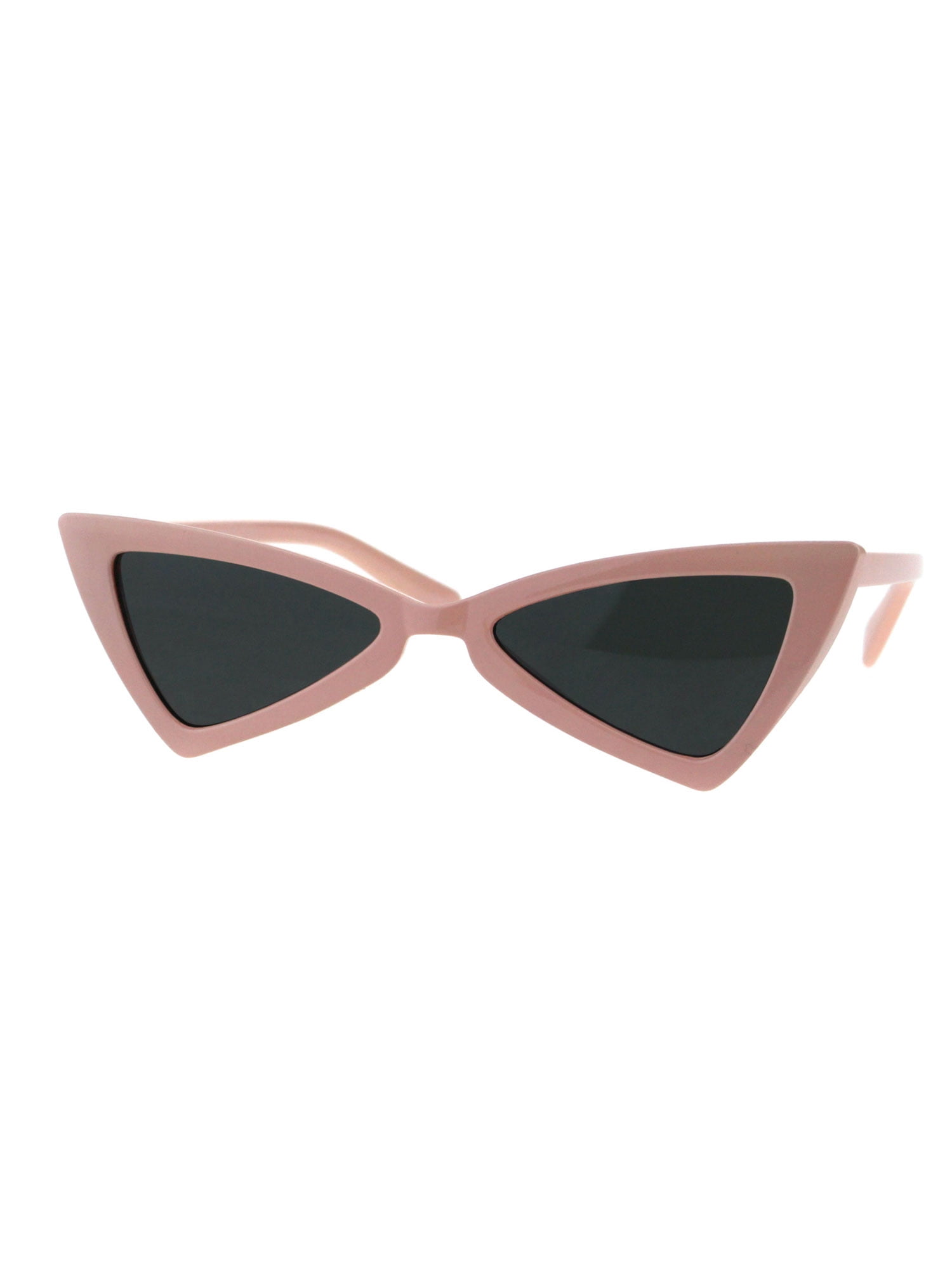 Womens Squared Triangle Cat Eye Bat Goth Sunglasses Beige  display picture 3