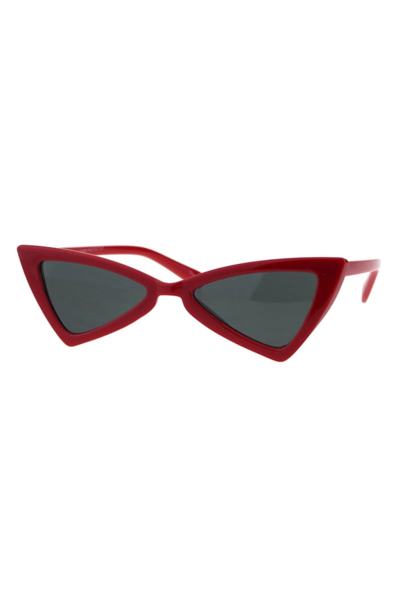 Womens Squared Triangle Cat Eye Bat Goth Sunglasses Red Black