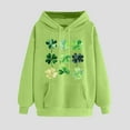 thumbnail image 1 of Womens St. Patrick'S Day Sweatshirt Clover Print Hoodie Casual Long Sleeve Sweatshirt Shamrock Pullover Tops Green L, 1 of 4