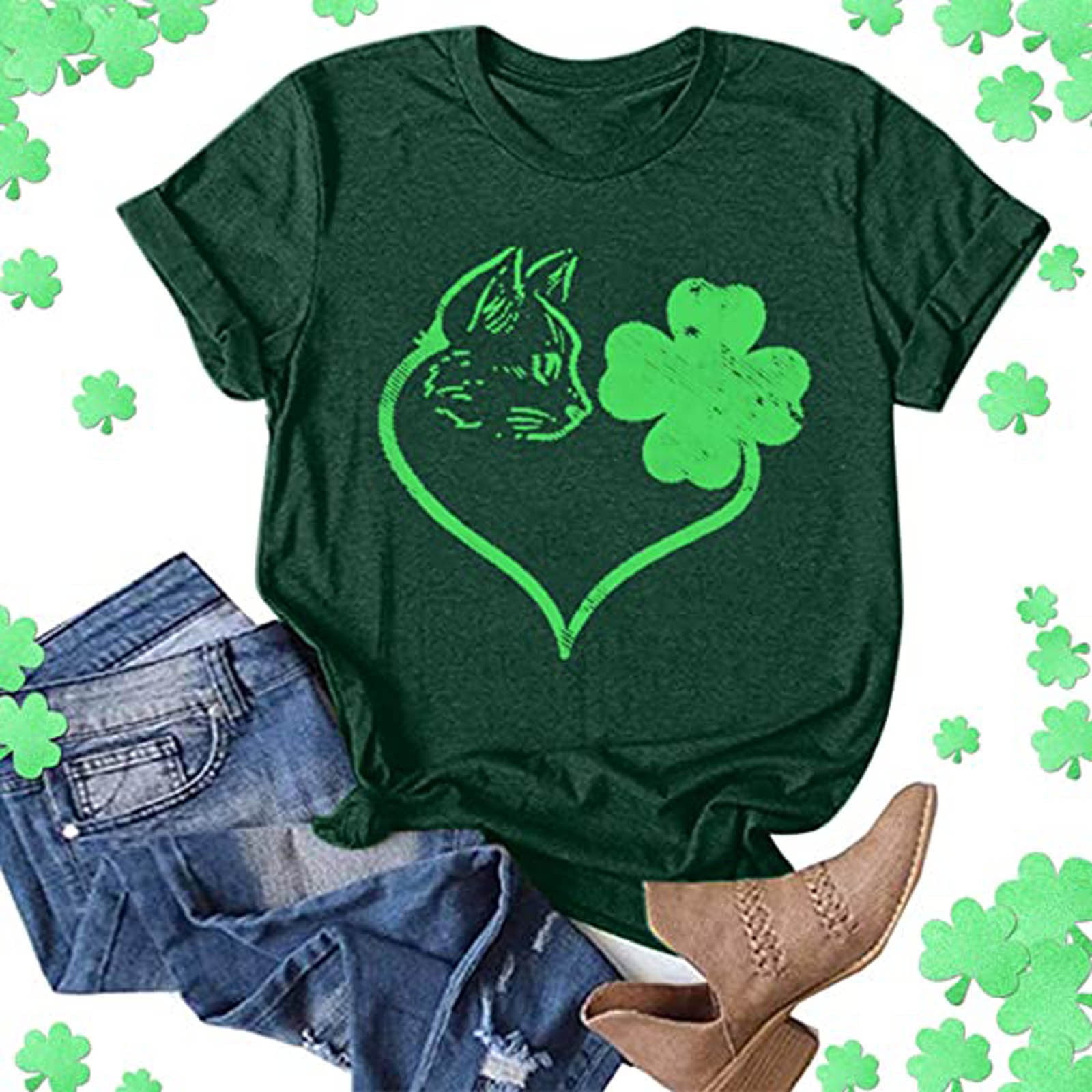 st patricks day tops plus size women