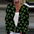 thumbnail image 1 of Womens St. Patrick's Day Cardigan Oversized Cardigan Funny Shamrock Print Cardigans Open Front Knit Sweaters Coat, 1 of 5