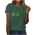thumbnail image 1 of Womens St Patrick's Day T-Shirt Short Sleeve Crew Neck Cotton Shirt Irish Clover Shamrock Holiday Graphic Tee Tops, 1 of 6