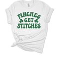 thumbnail image 1 of Womens St. Patrick's Day Tshirt Funny Pinches Get Stitiches Short Sleeve T-shirt-White-xxl, 1 of 1