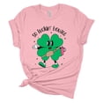 thumbnail image 1 of Womens St. Patrick's Day Tshirt Funny So Luckin Boujee Short Sleeve T-shirt -Pink-xxl, 1 of 1