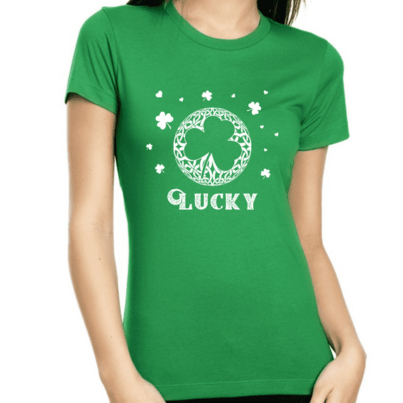 Womens St Patricks Day Shirt Lucky Womens St Patricks Day Shirts Cute Shamrock Lucky St Pattys Day Shirt