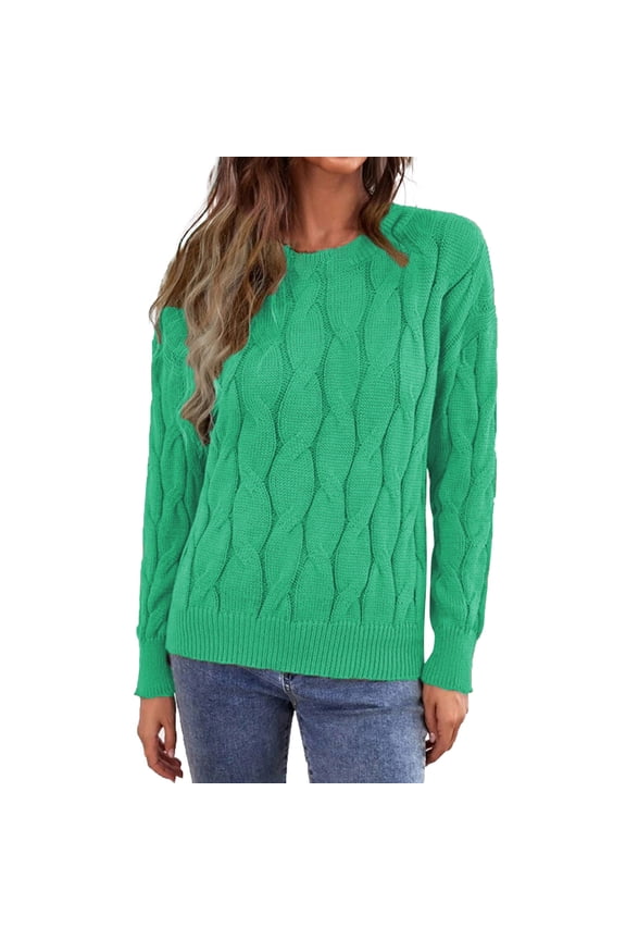 Womens St Patricks Day Sweatshirt, Oversized Crewneck Knit Sweater - Long Sleeve Drop Shoulder Solid Color Comfort Pullover Top For St Patricks Day,Size:S