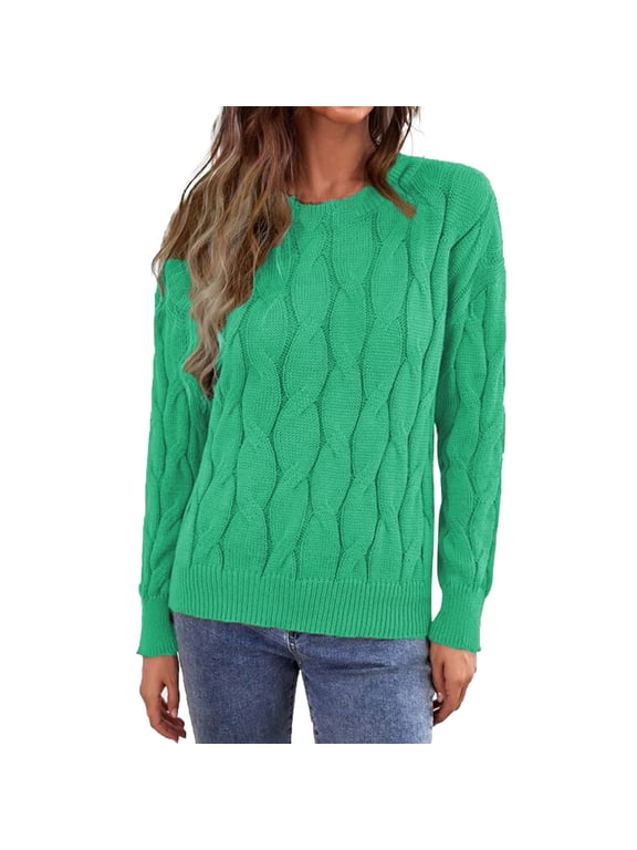 Womens St Patricks Day Sweatshirt, Oversized Crewneck Knit Sweater - Long Sleeve Drop Shoulder Solid Color Comfort Pullover Top For St Patricks Day,Size:XXL