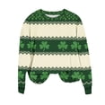 thumbnail image 1 of Womens St Patricks Day Sweatshirts Crew Neck Loose Holiday Green Print Shirts Casual Comfy Pullover Tops (L, Green O), 1 of 7