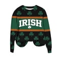 thumbnail image 1 of Womens St Patricks Day Sweatshirts Crew Neck Loose Holiday Green Print Shirts Casual Comfy Pullover Tops (S, Green R), 1 of 7