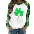 thumbnail image 1 of Womens St Patricks Day Sweatshirts Long Sleeve Crew Neck Casual Holiday Green Printed Fashion Loose Pullover Tops (S, Green S), 1 of 5