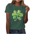 thumbnail image 1 of Womens St Patricks Day T Shirt Artistic Shamrock Graphic Tees Short Sleeve Black Tops Painted Clover Casual Blouse, 1 of 6
