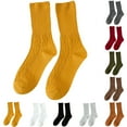 thumbnail image 1 of Womens Stackable Casual Socks in Solid Colors Soft Cotton Blend Relaxed Fit Tube Socks, 1 of 6
