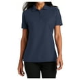 thumbnail image 1 of Womens Stain-Release Cotton/Polyester Polo T-Shirt Navy Medium, 1 of 6