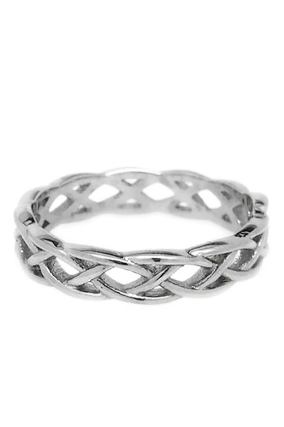 Womens Stainless Steel Celtic Braid Ring Eternity Knot Wedding Band (7)