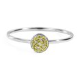 thumbnail image 1 of Womens Stainless Steel Ring Inlaid Rhinestones Simple Geometric Design Round Zircon Gemstone Ring Zircon, 1 of 6
