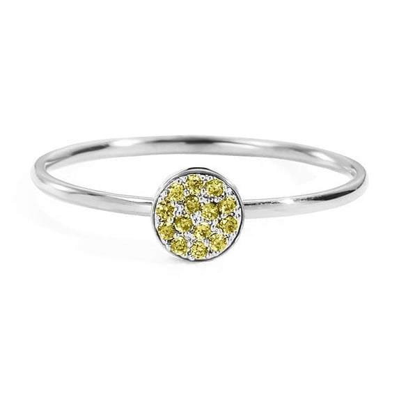 Womens Stainless Steel Ring Inlaid Rhinestones Simple Geometric Design Round Zircon Gemstone Ring Zircon