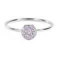 thumbnail image 1 of Womens Stainless Steel Ring Inlaid Rhinestones Simple Geometric Design Round Zircon Gemstone Ring Zircon, 1 of 6