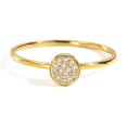 thumbnail image 1 of Womens Stainless Steel Ring Inlaid Rhinestones Simple Geometric Design Round Zircon Gemstone Ring Zircon, 1 of 6