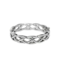 Womens Stainless Steel Silver Celtic Braid Ring Infinity Knot Band (Size 4)
