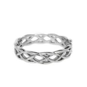 Womens Stainless Steel Silver Celtic Braid Ring Infinity Knot Band Size 8