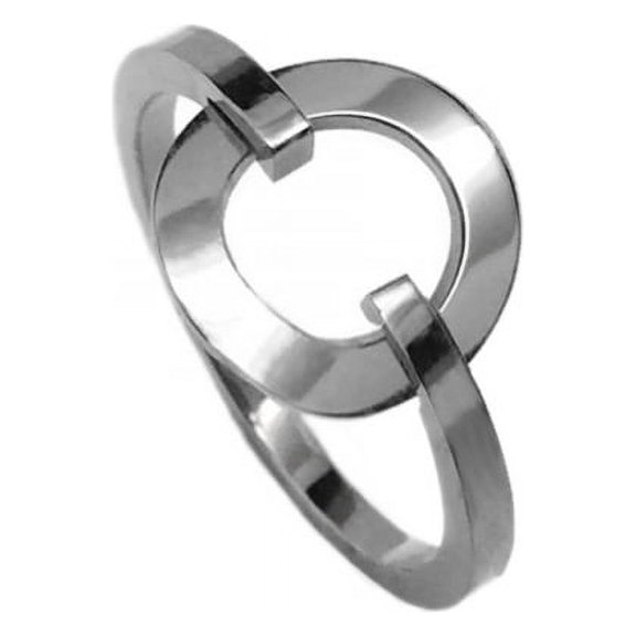 Womens Stainless Steel Silver Simple Open Circle Eternity Ring (Size 9)