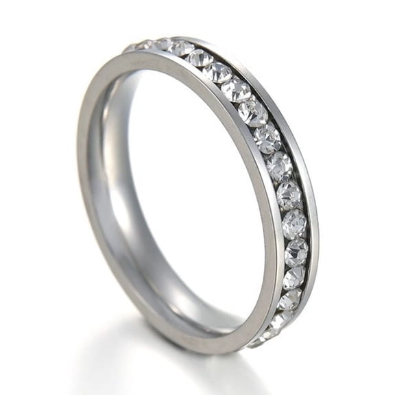 Womens Stainless Steel Simple Classic Single Row Donut Ring, Electroplated Silver/Gold, Fashion Jewelry
