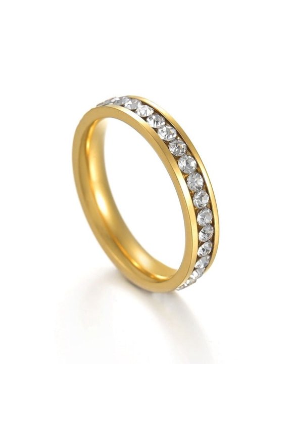 Womens Stainless Steel Simple Classic Single Row Donut Ring, Electroplated Silver/Gold, Fashion Jewelry