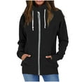 thumbnail image 1 of Womens Stand Collar Long Sleeve Sweatshirt Zipper Color Block Sport Coat with Pockets Drawstring Slim Casual Outerwear, 1 of 6