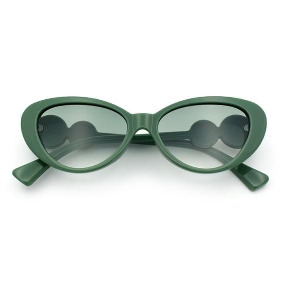 Womens Star Emblem Bling Luxury Diva Cat Eye Plastic Sunglasses All Green