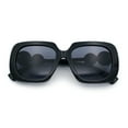 thumbnail image 1 of Womens Star Emblem Bold Luxury Mod Diva Rectangle Sunglasses All Black, 1 of 8