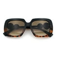 thumbnail image 1 of Womens Star Emblem Bold Luxury Mod Diva Rectangle Sunglasses Black Tortoise - Brown, 1 of 8