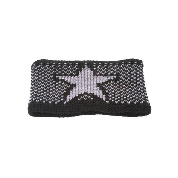 Womens Star Power Knitted Headband - Black/Grey