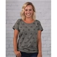 thumbnail image 1 of Womens Star Print Scoop Neck T-Shirt, Burgundy Star - 2XL, 1 of 1