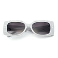 thumbnail image 1 of Womens Star Stud Rectangle Mod Thick Temple Plastic Retro Sunglasses Light Grey - Smoke, 1 of 5
