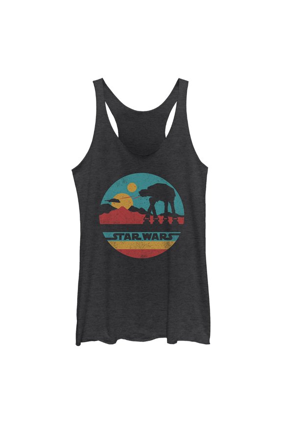 Womens Star Wars AT-AT Retro Circle Racerback Tank