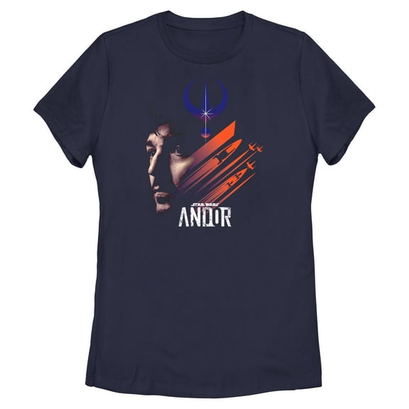 Womens Star Wars: Andor Cassian and Spaceships T Shirt