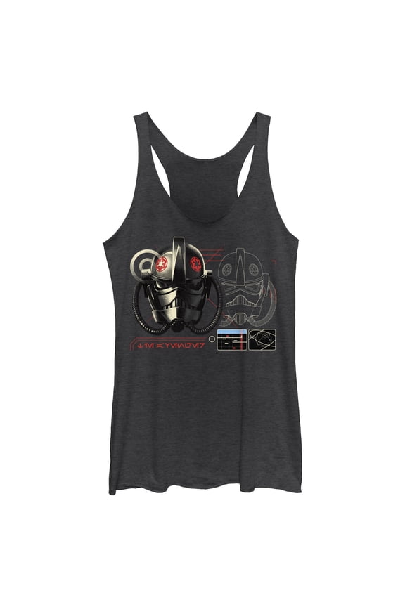 Womens Star Wars: Andor TIE Fighter Pilot Helmet Racerback Tank