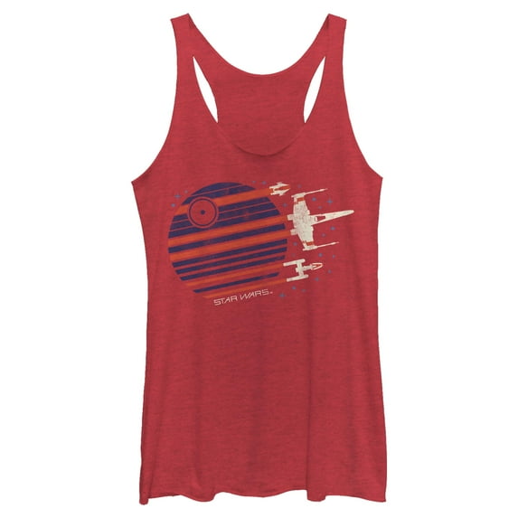 Womens Star Wars Death Star Streaks Racerback Tank
