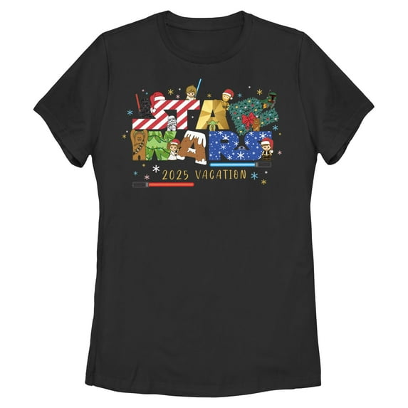 Womens Star Wars Happy Holidays 2025 Vacation T Shirt