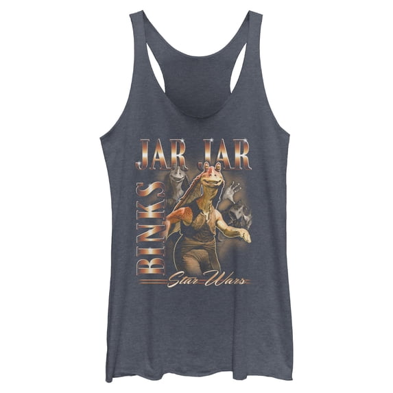 Womens Star Wars Jar Jar Binks Collage Racerback Tank