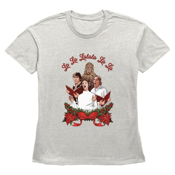Womens Star Wars Lalala Christmas Rebel Carolers T Shirt