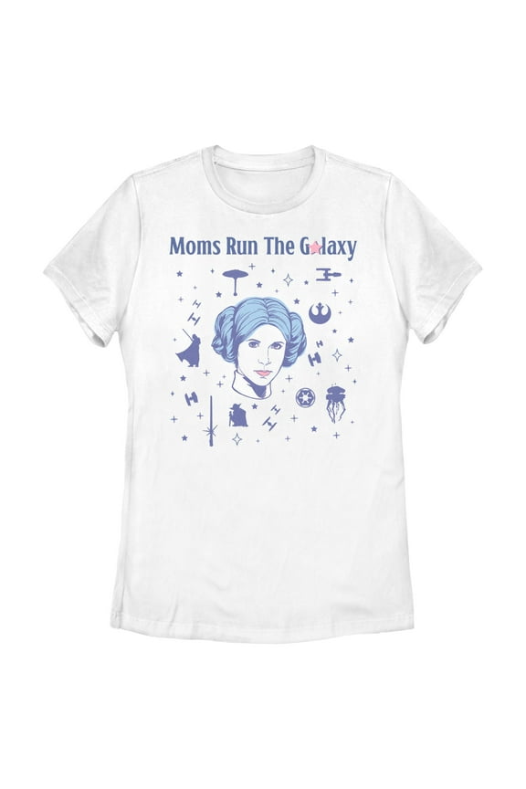 Womens Star Wars Leia Moms Run the Galaxy T Shirt