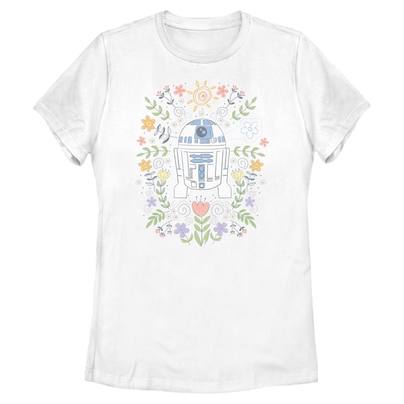 Womens Star Wars R2-D2 Spring Flowers T Shirt