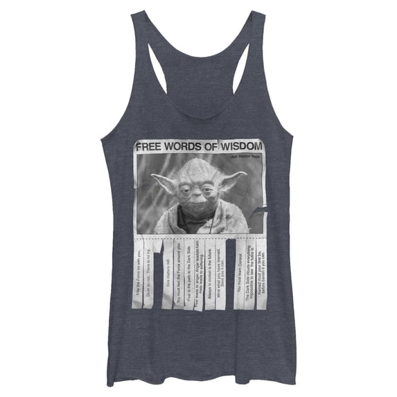 Womens Star Wars Yoda Words of Wisdom Racerback Tank