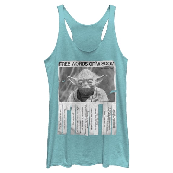 Womens Star Wars Yoda Words of Wisdom Racerback Tank