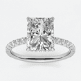 thumbnail image 1 of Womens Sterling Silver Radiant Moissanite Ring with White Gold Plating by Auory, 1 of 10