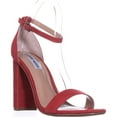 thumbnail image 1 of Womens Steve Madden Carrson Ankle Strap Dress Sandals, Red Suede, 1 of 6