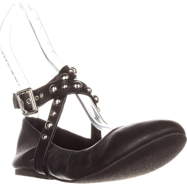 Womens Steve Madden Mollie Ballet Flat, Black Leather - Walmart.com